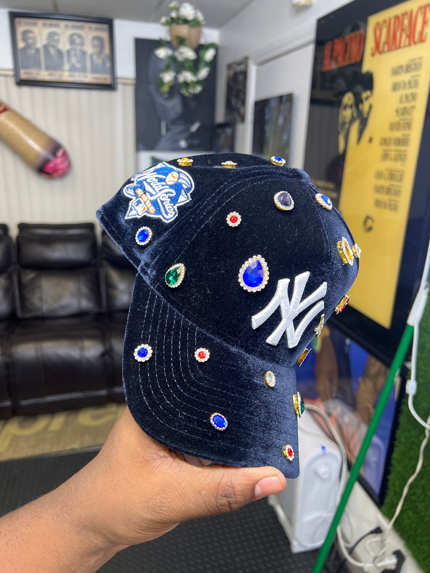 Custom Velvet navy blue Ny