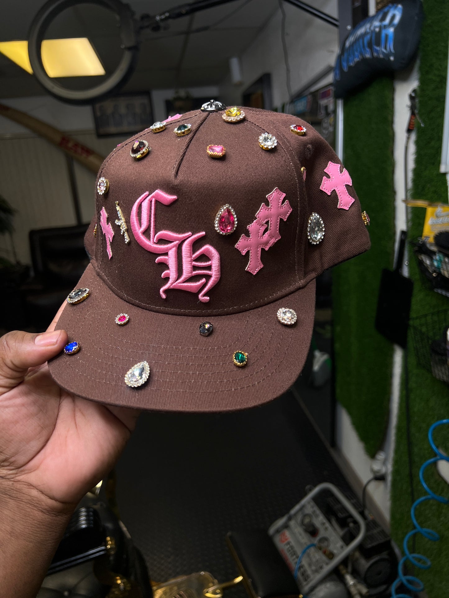 Custom Chrome Heart Hat