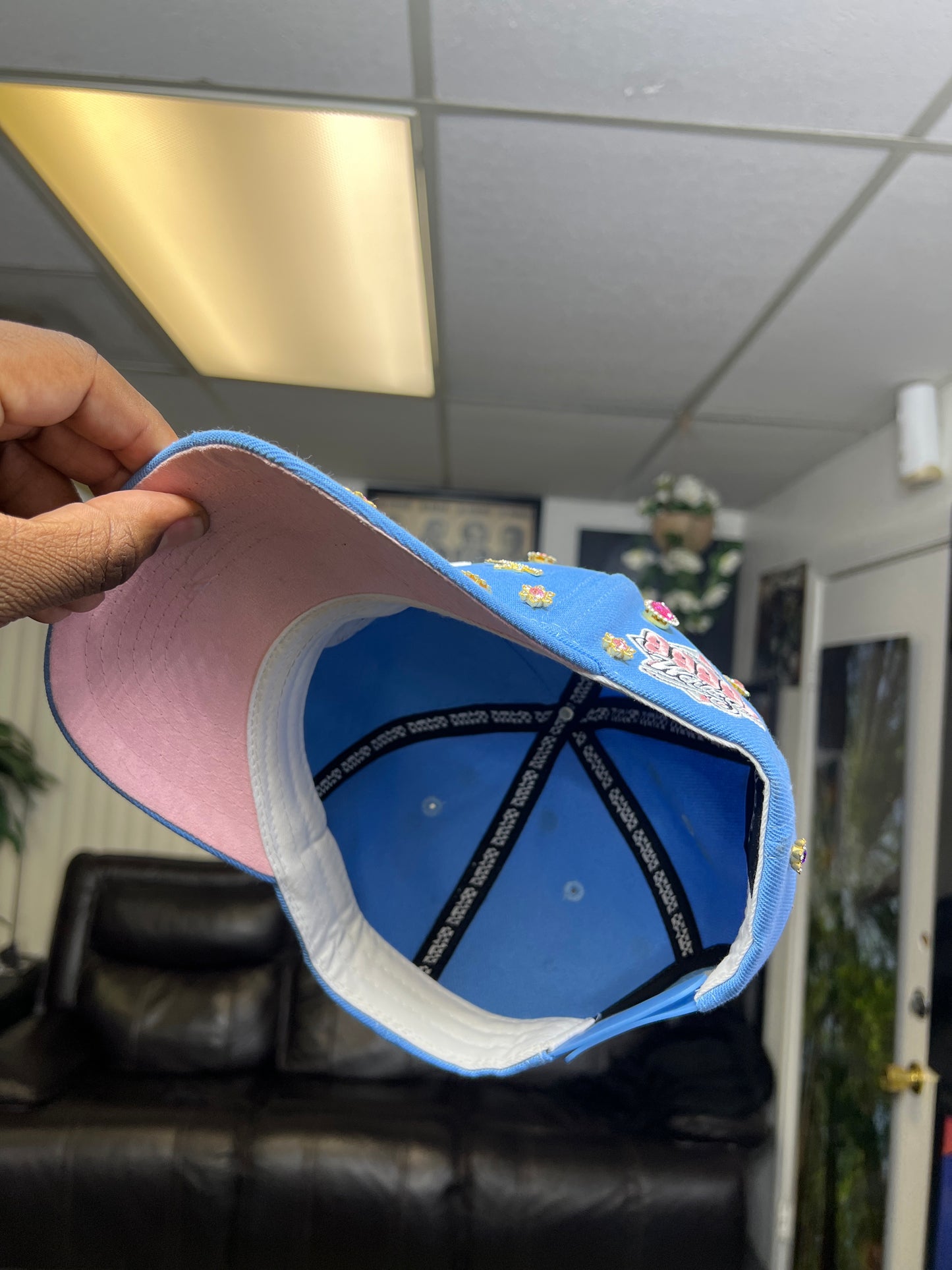 Custom Baby Blue Detriot Hat