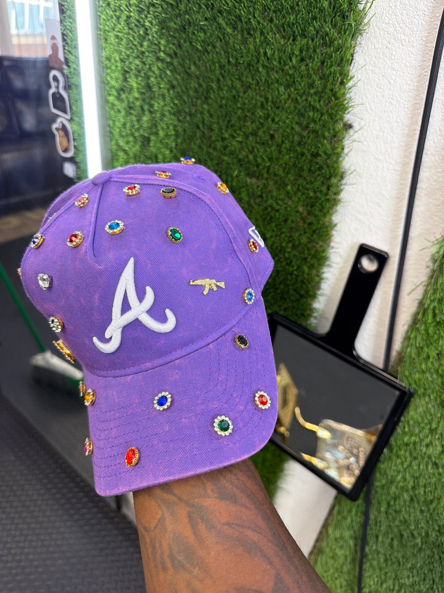 Custom purple wash A Hat