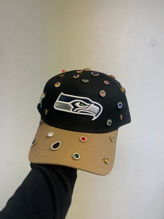 Custom Black and Brown Seahawks