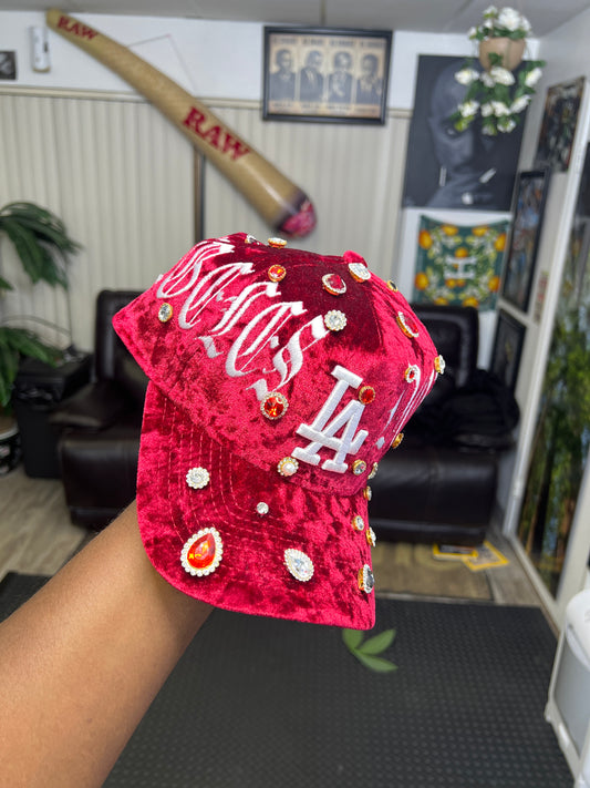 Custom Red Velvet LA Dodgers Hat