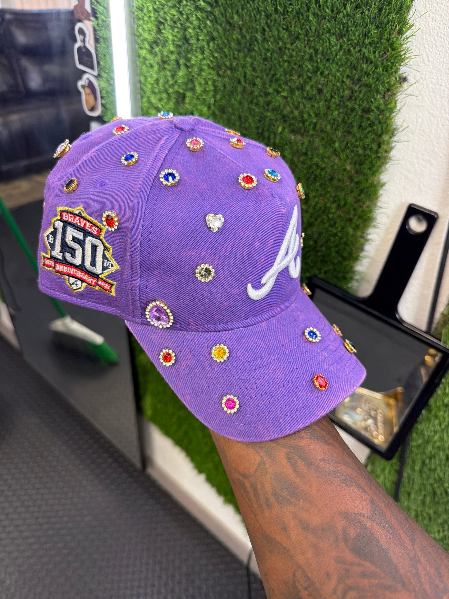 Custom purple wash A Hat