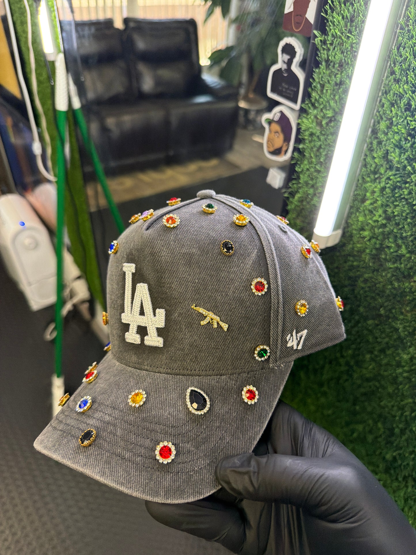 Custom Black Washed La Hat