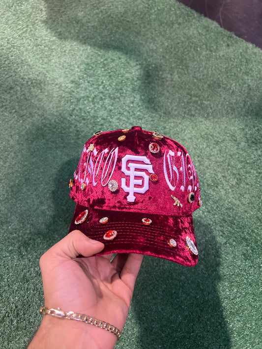 Custom Deep Red Satin SF Giants