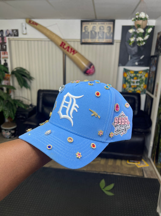 Custom Baby Blue Detriot Hat