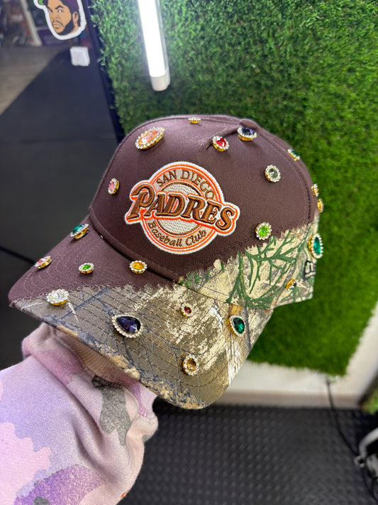 Brown SD Padres Hat half camo