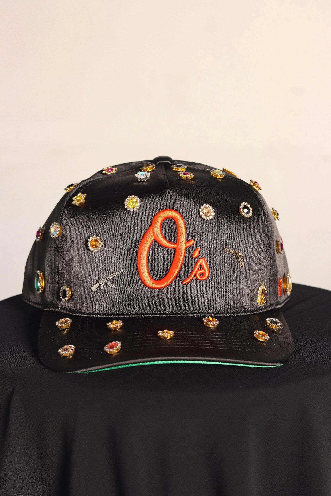 Custom Satin black Baltimore Orioles SnapBack